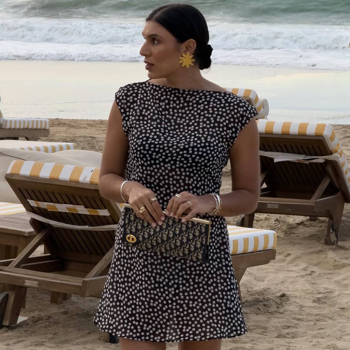 India wearing mini dress